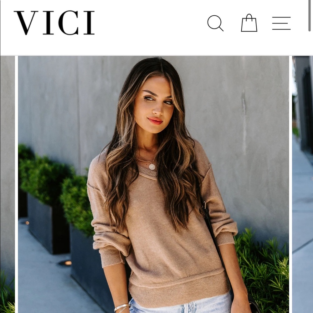 Tan sweater brand new Vici Collection